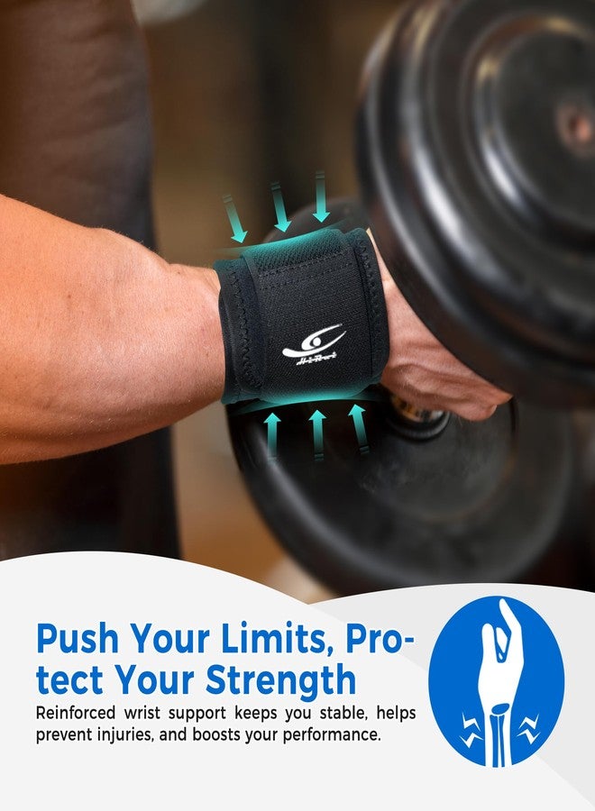 HiRui 2 Pack Wrist Compression Straps – Dual‑Layer Wrist Brace for Pain Relief & Support, Tendonitis, Carpal Tunnel, Arthritis – Adjustable Wrist Wraps for Fitness, Workouts & Everyday Use (Black) - Image 5